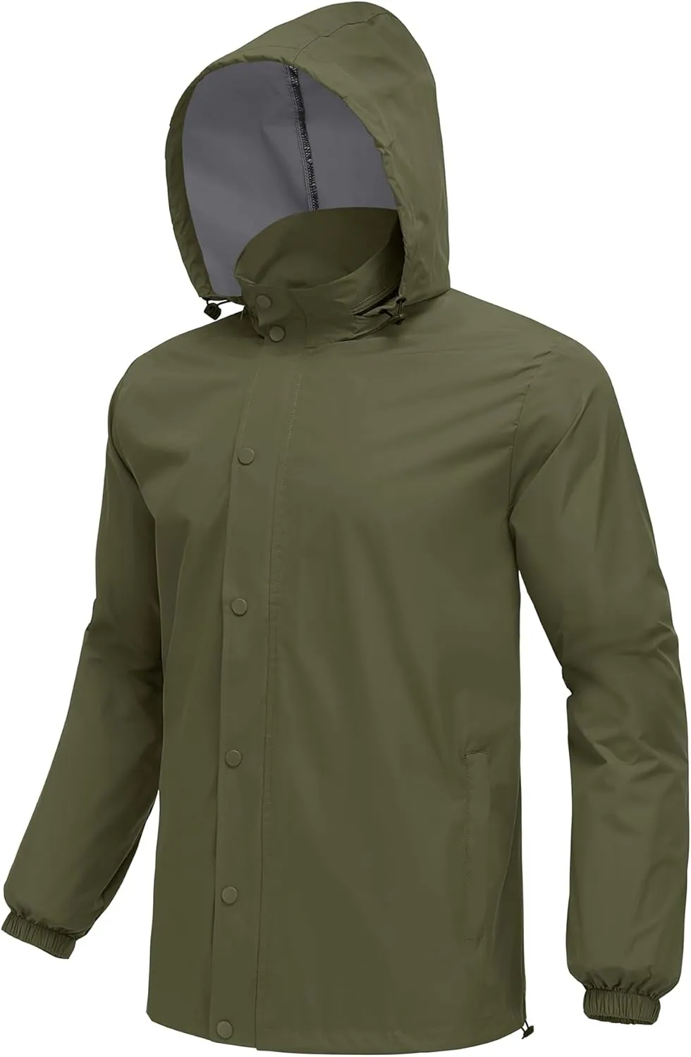 COOFANDY Men's Rain Jacket Waterproof Packable Raincoat Lightweight Rain Shell Hood Travel Golf Hiking Cycling Zip Pockets