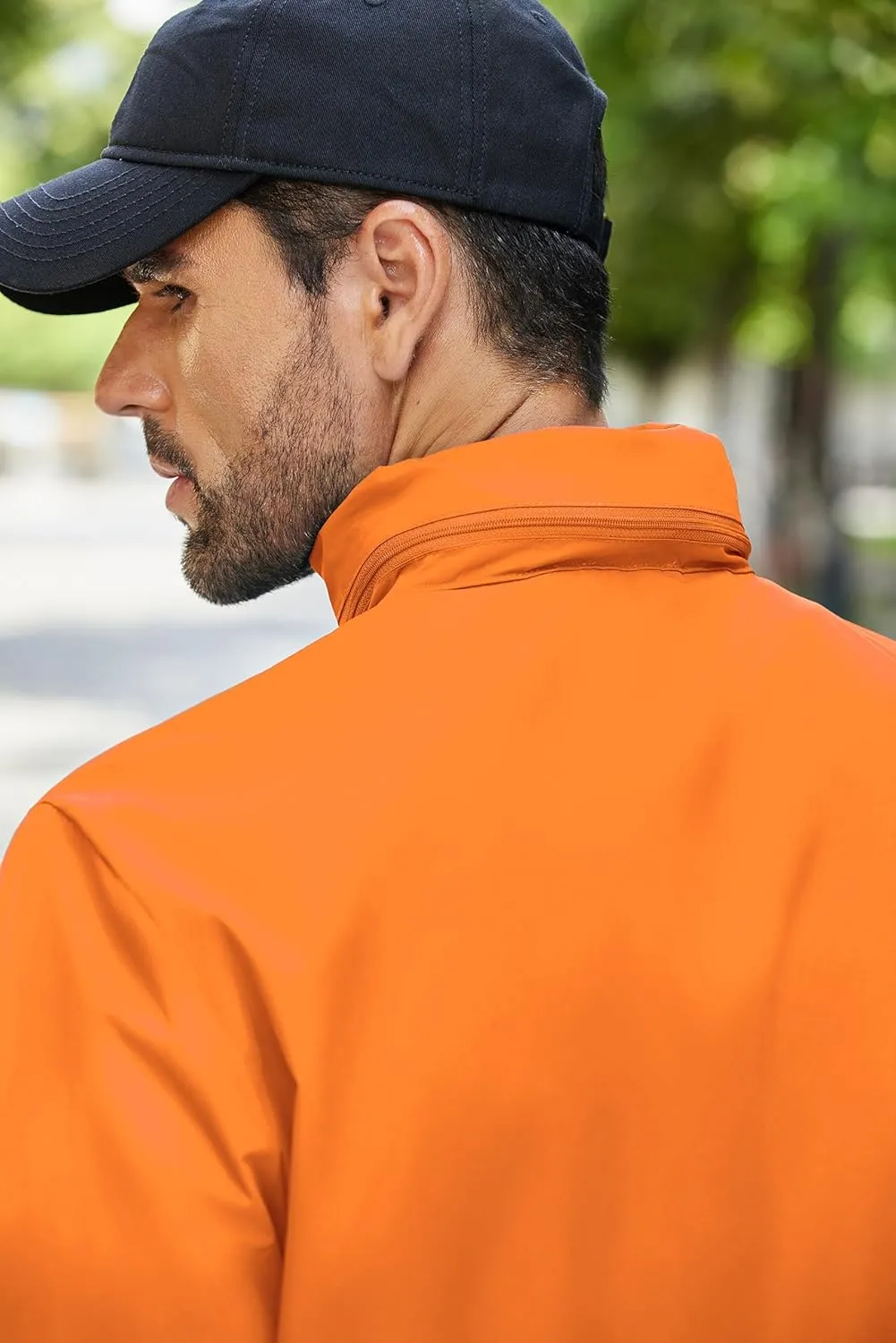 COOFANDY Men's Rain Jacket Waterproof Packable Raincoat Lightweight Rain Shell Hood Travel Golf Hiking Cycling Zip Pockets