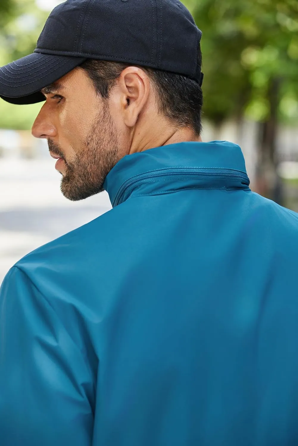 COOFANDY Men's Rain Jacket Waterproof Packable Raincoat Lightweight Rain Shell Hood Travel Golf Hiking Cycling Zip Pockets