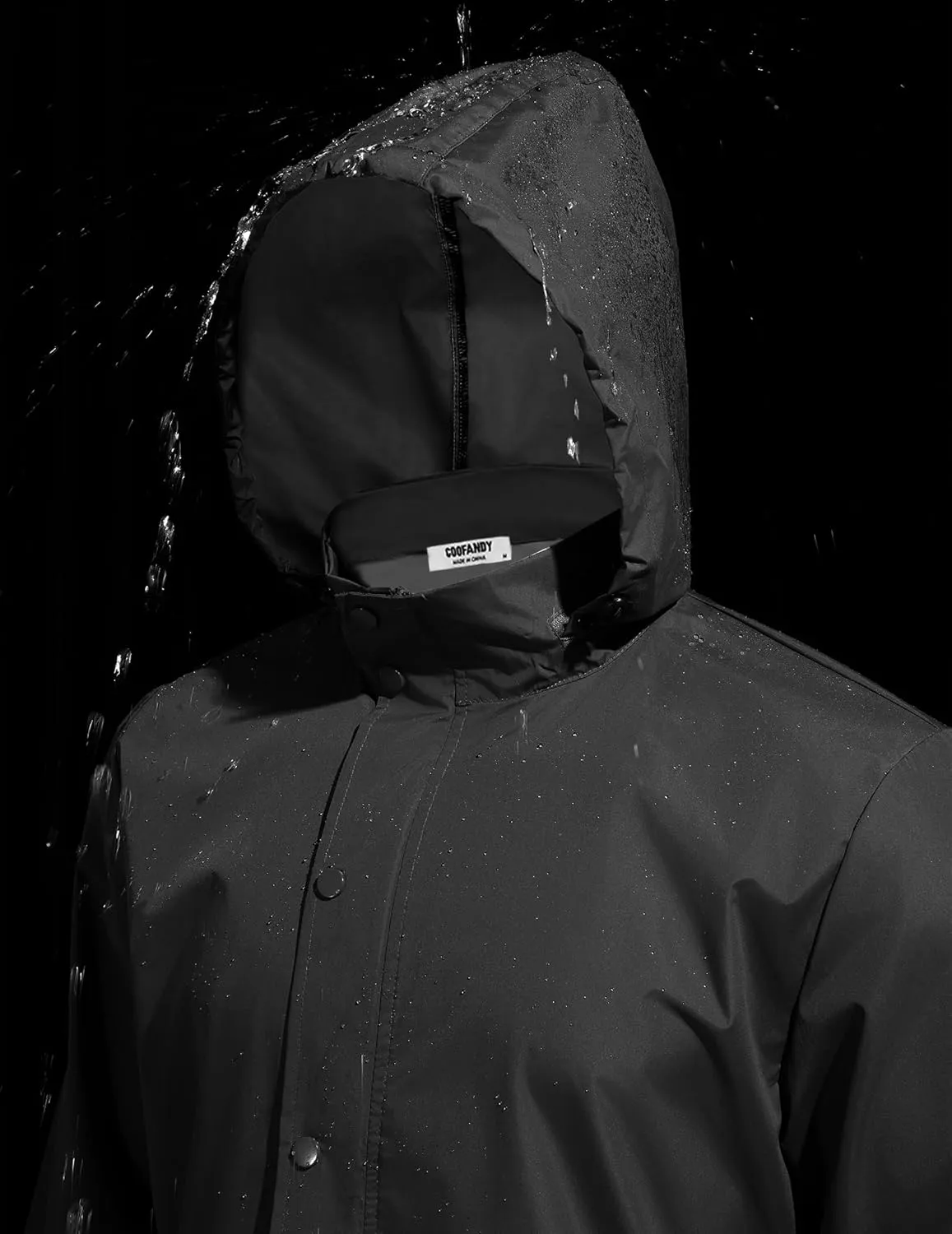 COOFANDY Men's Rain Jacket Waterproof Packable Raincoat Lightweight Windbreaker with Hood for Hiking Cycling