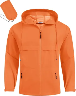 COOFANDY Men's Rain Jacket Waterproof with Hood Packable Rain Coat Lightweight Windbreaker for Hiking Golf Outdoor