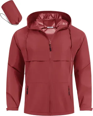COOFANDY Men's Rain Jacket Waterproof with Hood Packable Rain Coat Lightweight Windbreaker for Hiking Golf Outdoor