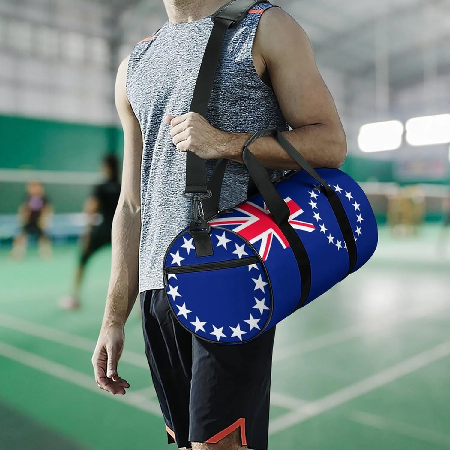 Cook Lslands Flag Waterproof Gym Duffel for Men Women Sports Travel Tote Bag