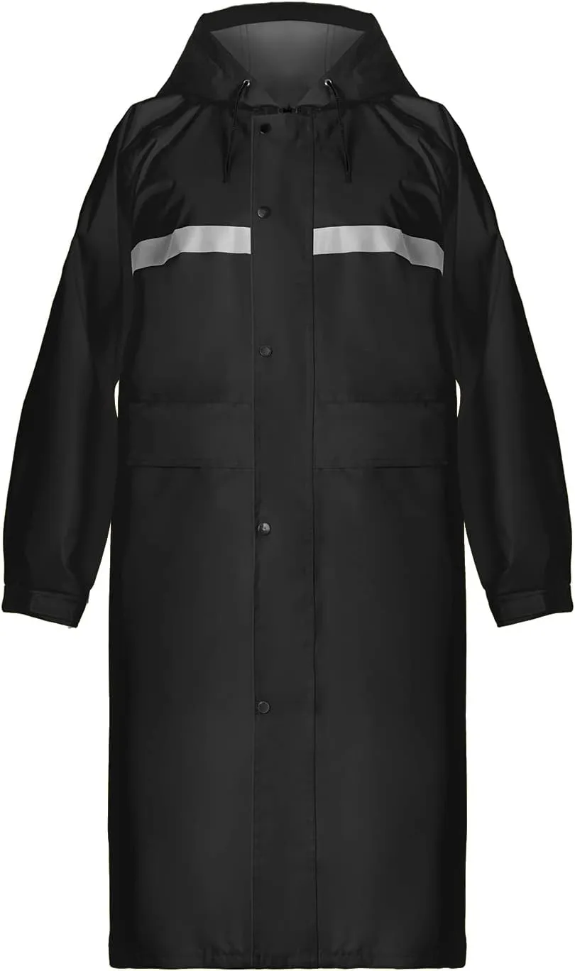 Coralrain Long Hooded Raincoat Safety Waterproof Emergency Rain Jacket Poncho for Men Women Adults
