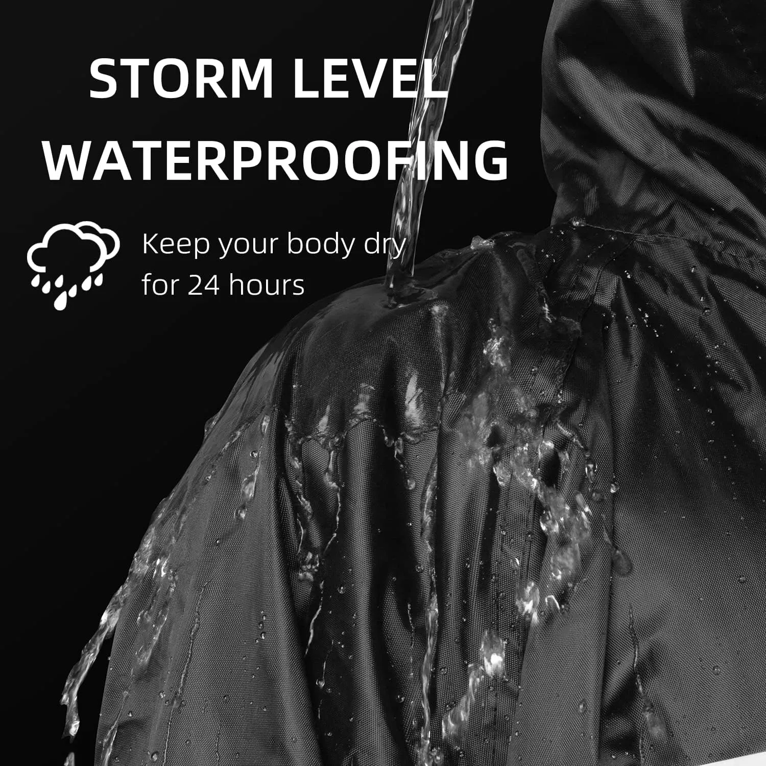 Coralrain Long Hooded Raincoat Safety Waterproof Emergency Rain Jacket Poncho for Men Women Adults