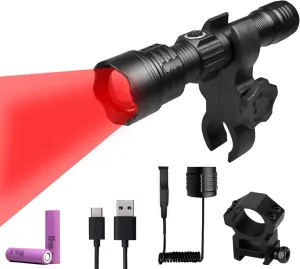 Coyote Hunting Light,Red Hunting,Red,Green,Blue,White 5 in 1 Light for Hog,Coon,Predator,Sniper,Scope Lights