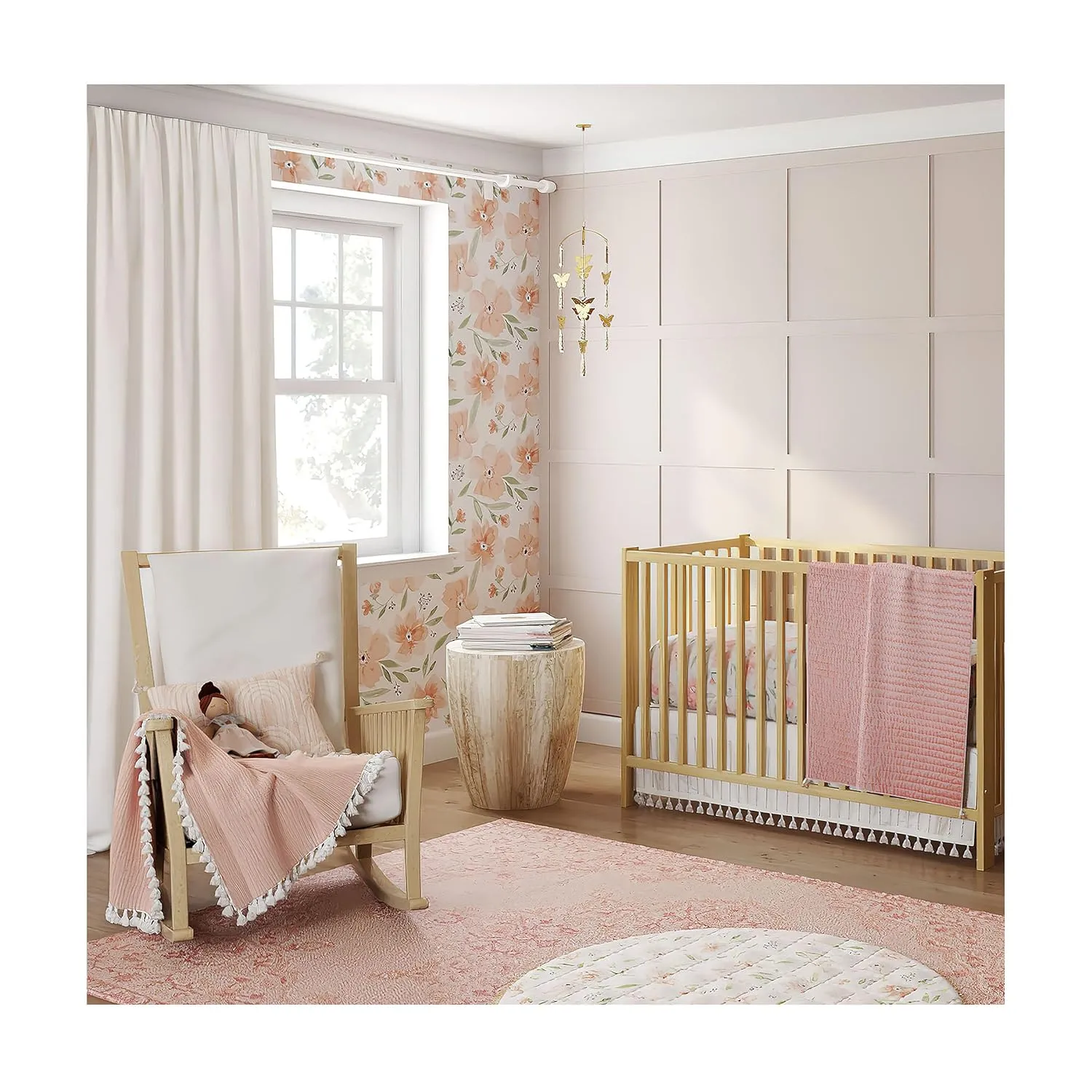 Crane Baby Butterfly Baby Nursery Decor, Ceiling Hanging for Baby Girl, Butterfly Nursery Decor, Ceiling Hanging for Nursery, 6" x 6" x 36"
