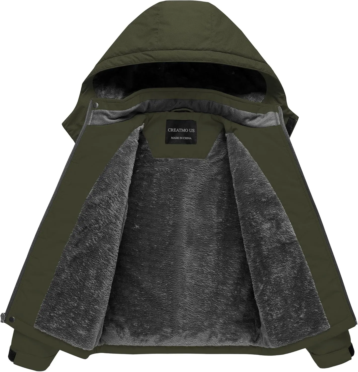 CREATMO US Boy's Waterproof Ski Jacket Warm Winter Snow Coat Windproof Snowboarding Rain Jacket