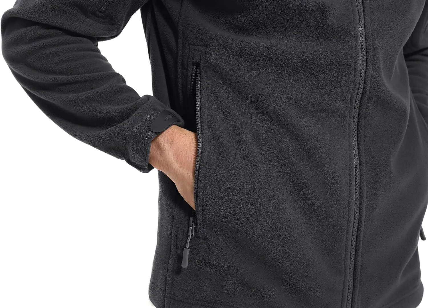 CRYSULLY Men's Fleece Hoodie Jacket Winter Tactical Military Windproof Jackets Coat