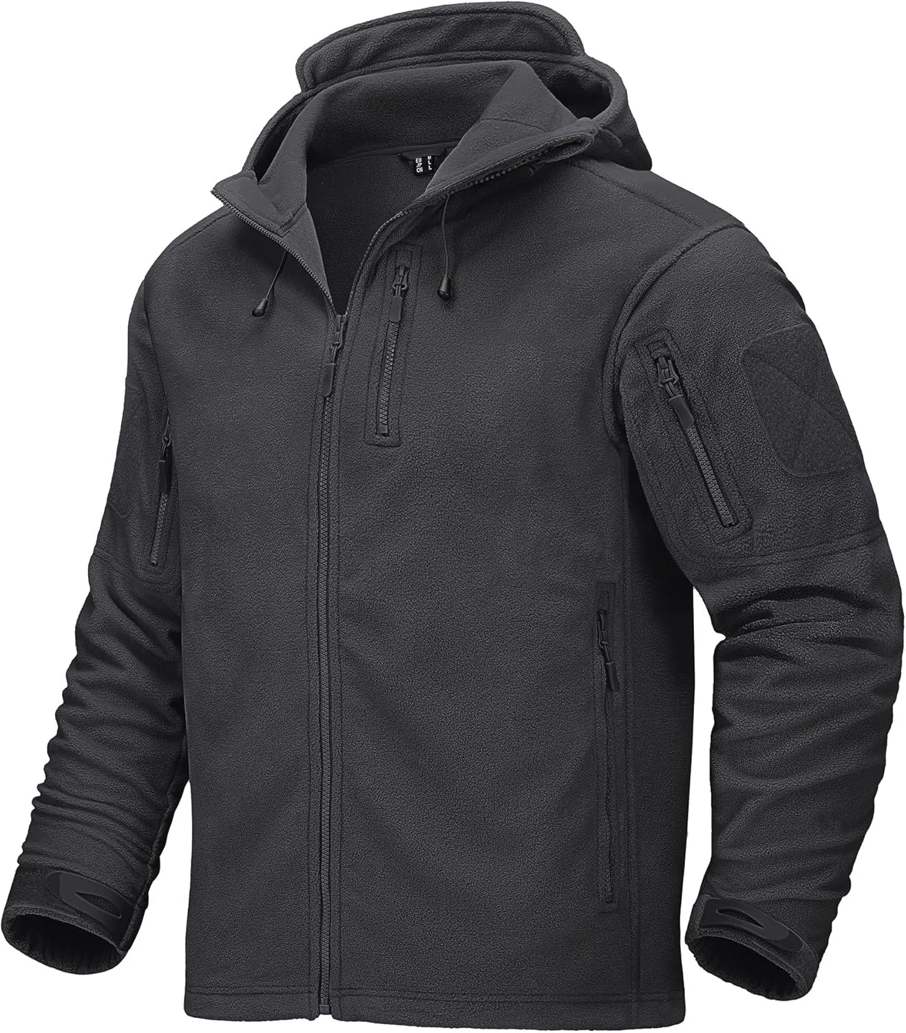 CRYSULLY Men's Fleece Hoodie Jacket Winter Tactical Military Windproof Jackets Coat