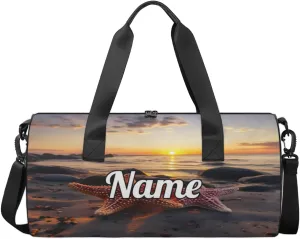 Custom Dance Duffel Bag Sport Backpacks Gyms and Weekend Overnight Travel Duffle Bag Birthday Christmas Halloween Waterproof, Ocean Theme Starfish