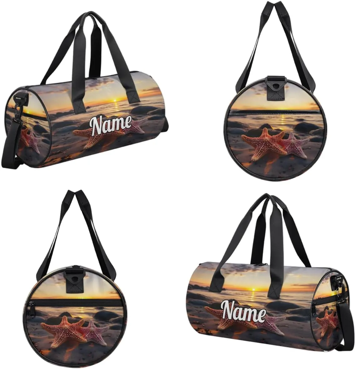 Custom Dance Duffel Bag Sport Backpacks Gyms and Weekend Overnight Travel Duffle Bag Birthday Christmas Halloween Waterproof, Ocean Theme Starfish