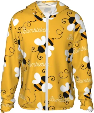 Cute Bee Butterfly Yelllow Men Women Full Zip Sun Protection Hoodie Packable Outdoor Hiking -