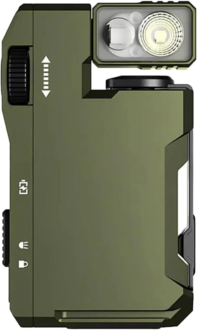 Cydmoty Portable Mini Flashlight with Rotatable Head (Green)