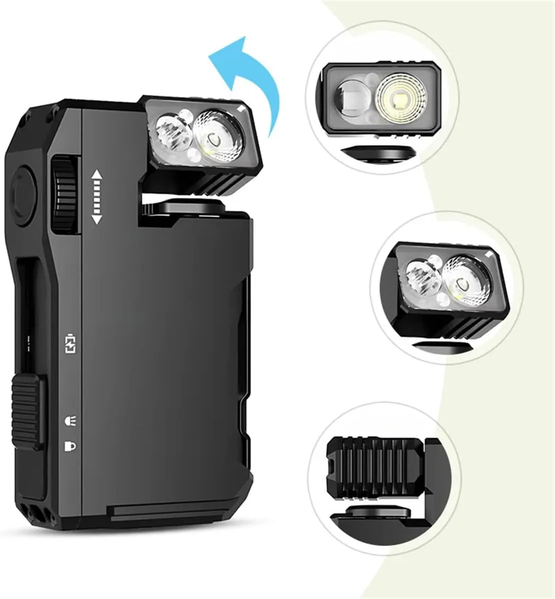 Cydmoty Portable Mini Flashlight with Rotatable Head (Green)