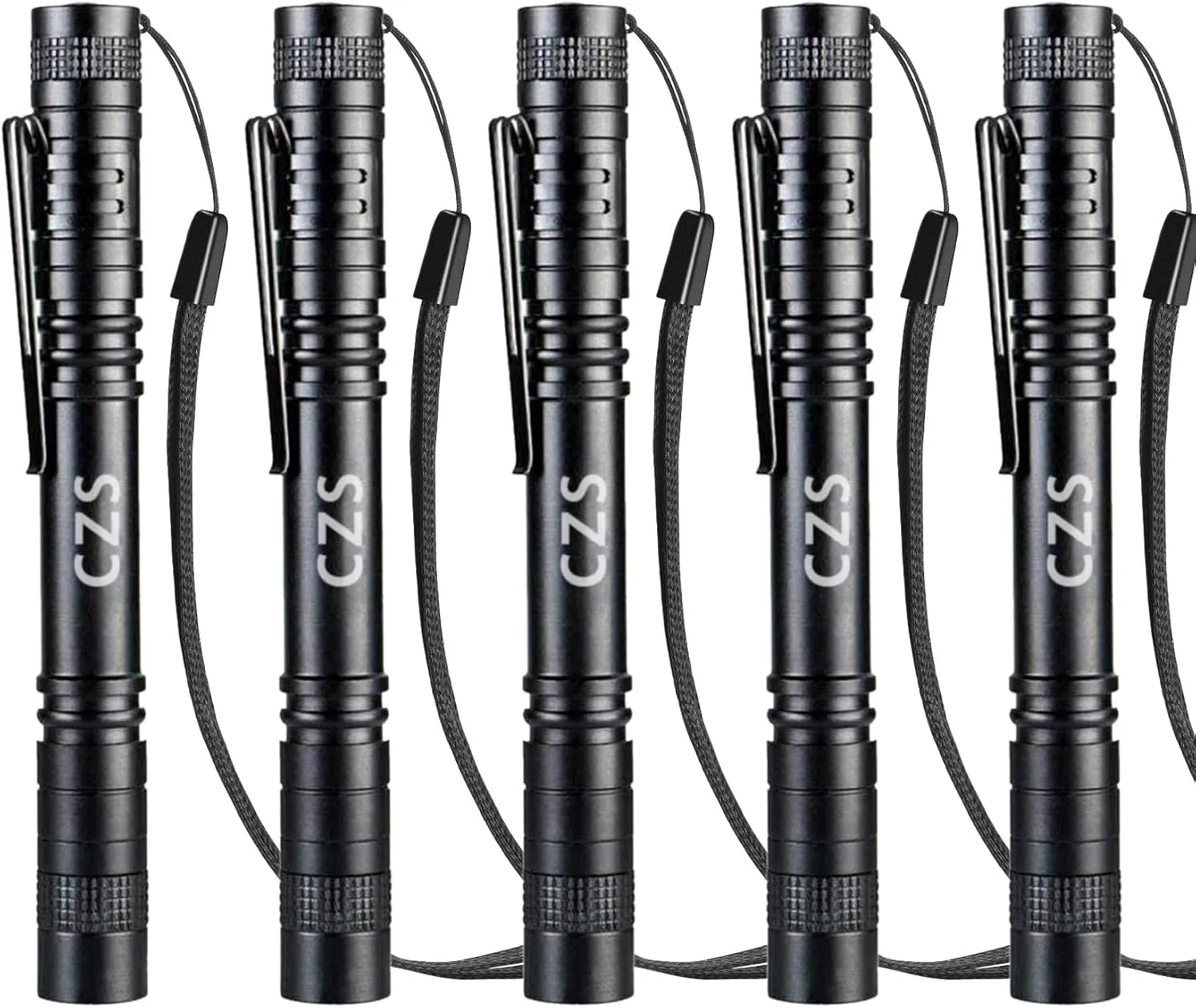 CZS LED Flashlight Penlight 1000 Lumens Battery-Powered Handheld Pen Light Pocket Torch Powered by 2AAA Battery,5 PCS (Battery Not Included)