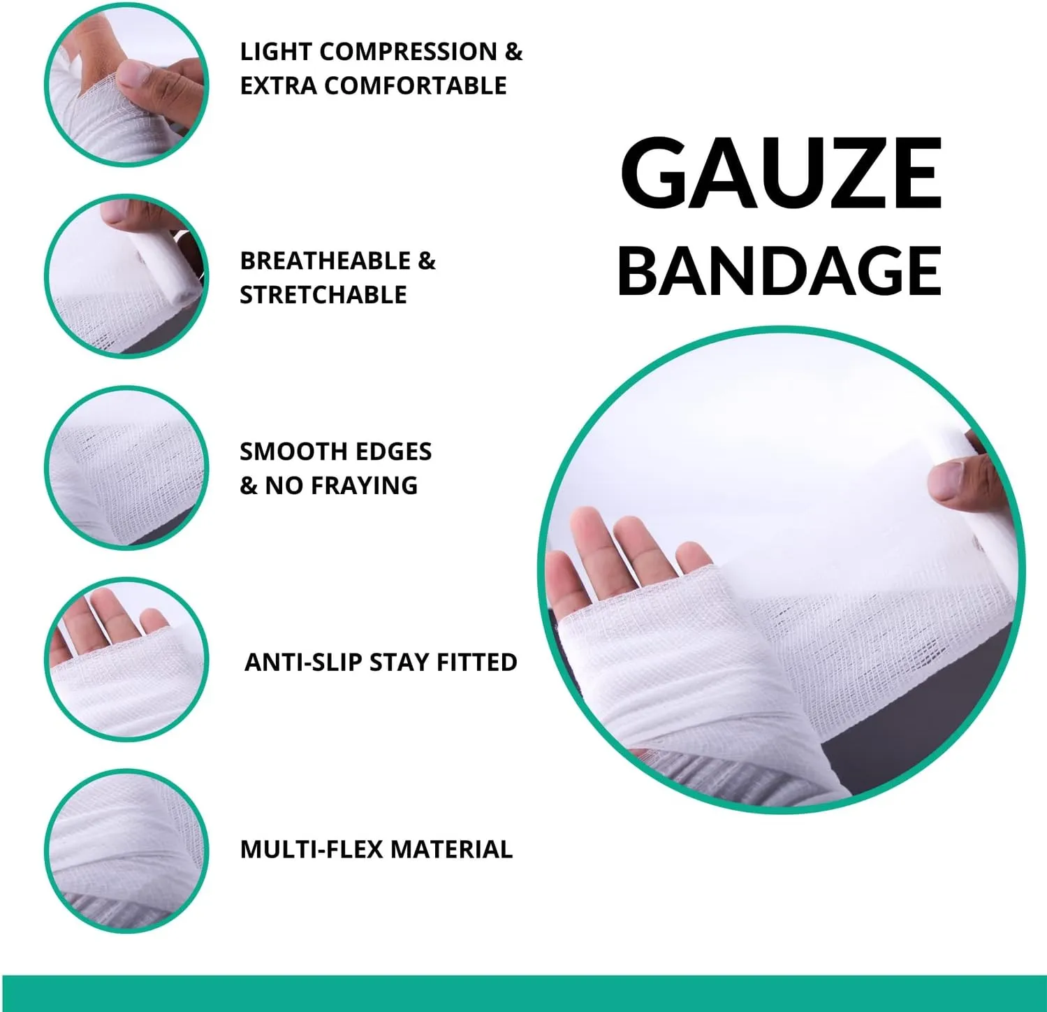 D&H Medical Pack of 24 Gauze Bandage Roll 4 Inches x 4 Yards - Medical Gauze Wrap for Wounds Care - Easy to Use Cotton Gauze Rolls for Hand Wrap Dressing Ankles & Knees