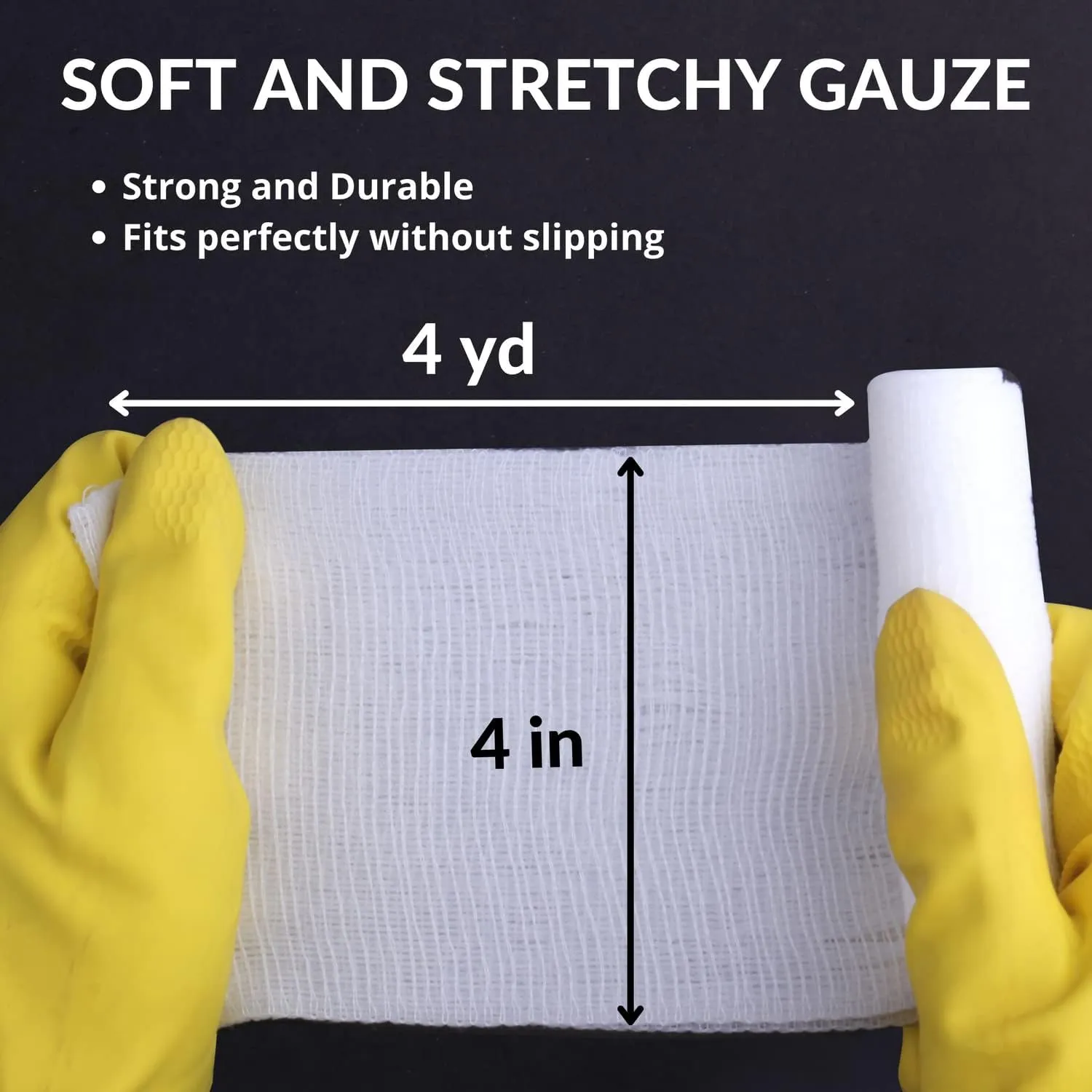 D&H Medical Pack of 24 Gauze Bandage Roll 4 Inches x 4 Yards - Medical Gauze Wrap for Wounds Care - Easy to Use Cotton Gauze Rolls for Hand Wrap Dressing Ankles & Knees