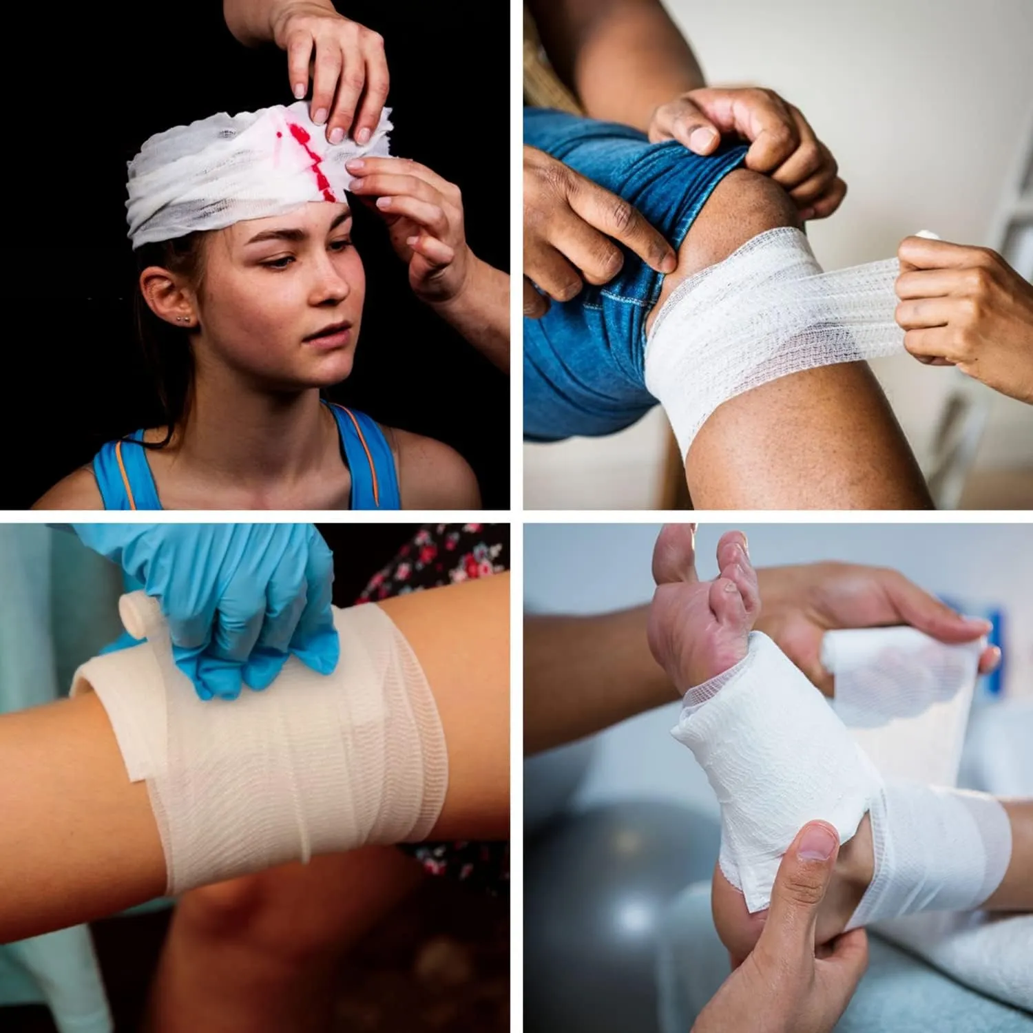 D&H Medical Pack of 24 Gauze Bandage Roll 4 Inches x 4 Yards - Medical Gauze Wrap for Wounds Care - Easy to Use Cotton Gauze Rolls for Hand Wrap Dressing Ankles & Knees