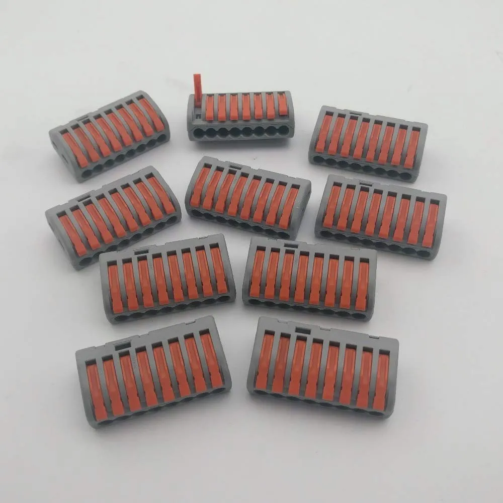 Davitu Electrical Equipments Supplies - 10PCS 8 Pin PCT-218 Universal compact wire wiring connector conductor terminal block with lever