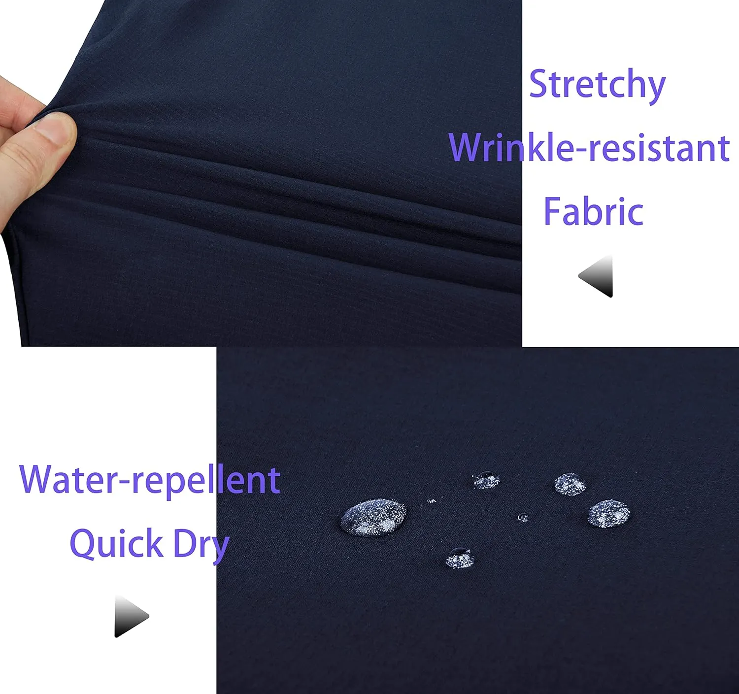Derminpro Men's Quick Dry Stretch Water Resistant Golf Hiking Shorts with Multi Pockets