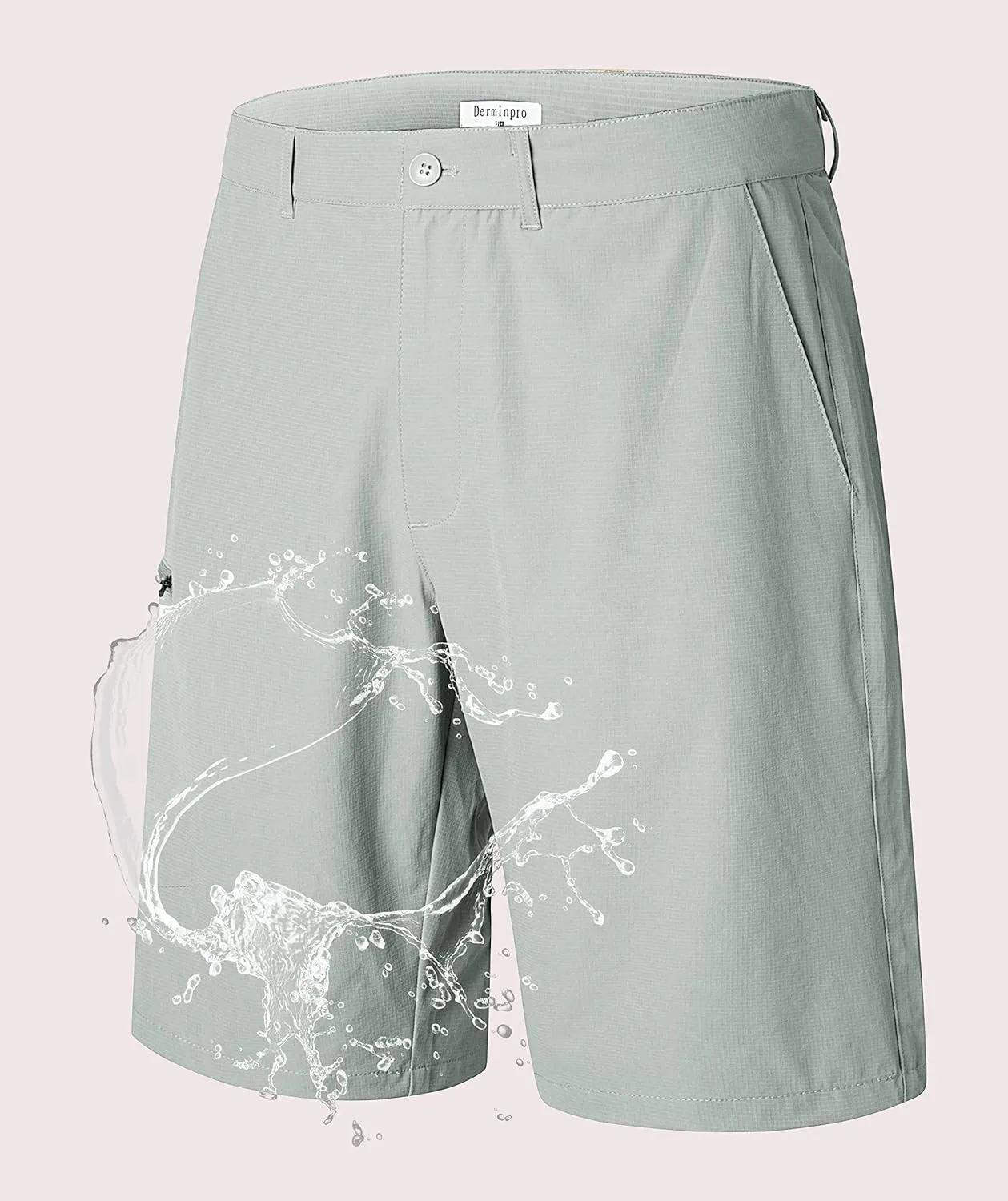 Derminpro Men's Quick Dry Stretch Water Resistant Golf Hiking Shorts with Multi Pockets