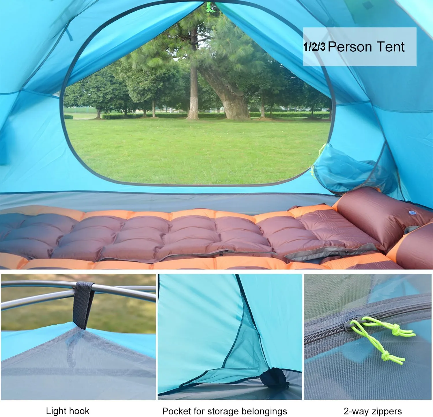 DESERT & FOX Camping Tents 1/2/3 Person,Outdoor Lightweight Backpacking Tent Waterproof 3 Season Tent for Family Hiking Hunting Mountaineering Travel