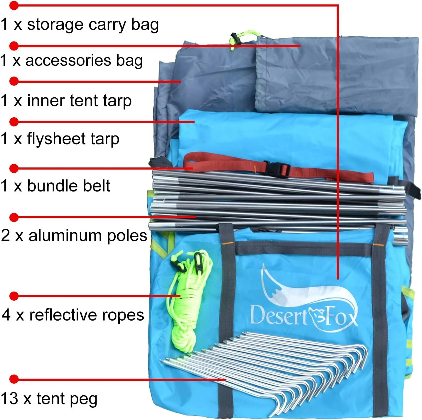 DESERT & FOX Camping Tents 1/2/3 Person,Outdoor Lightweight Backpacking Tent Waterproof 3 Season Tent for Family Hiking Hunting Mountaineering Travel