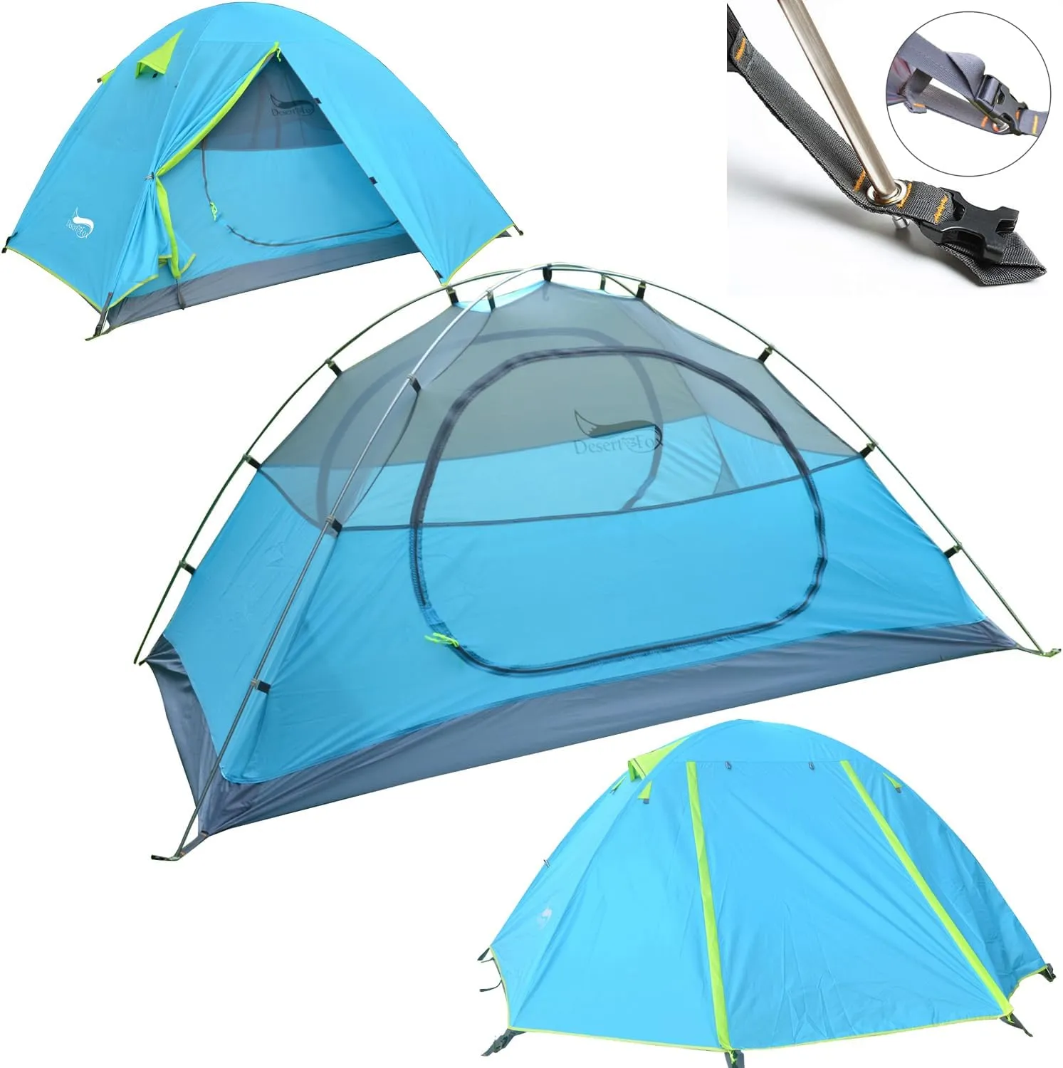 DESERT & FOX Camping Tents 1/2/3 Person,Outdoor Lightweight Backpacking Tent Waterproof 3 Season Tent for Family Hiking Hunting Mountaineering Travel