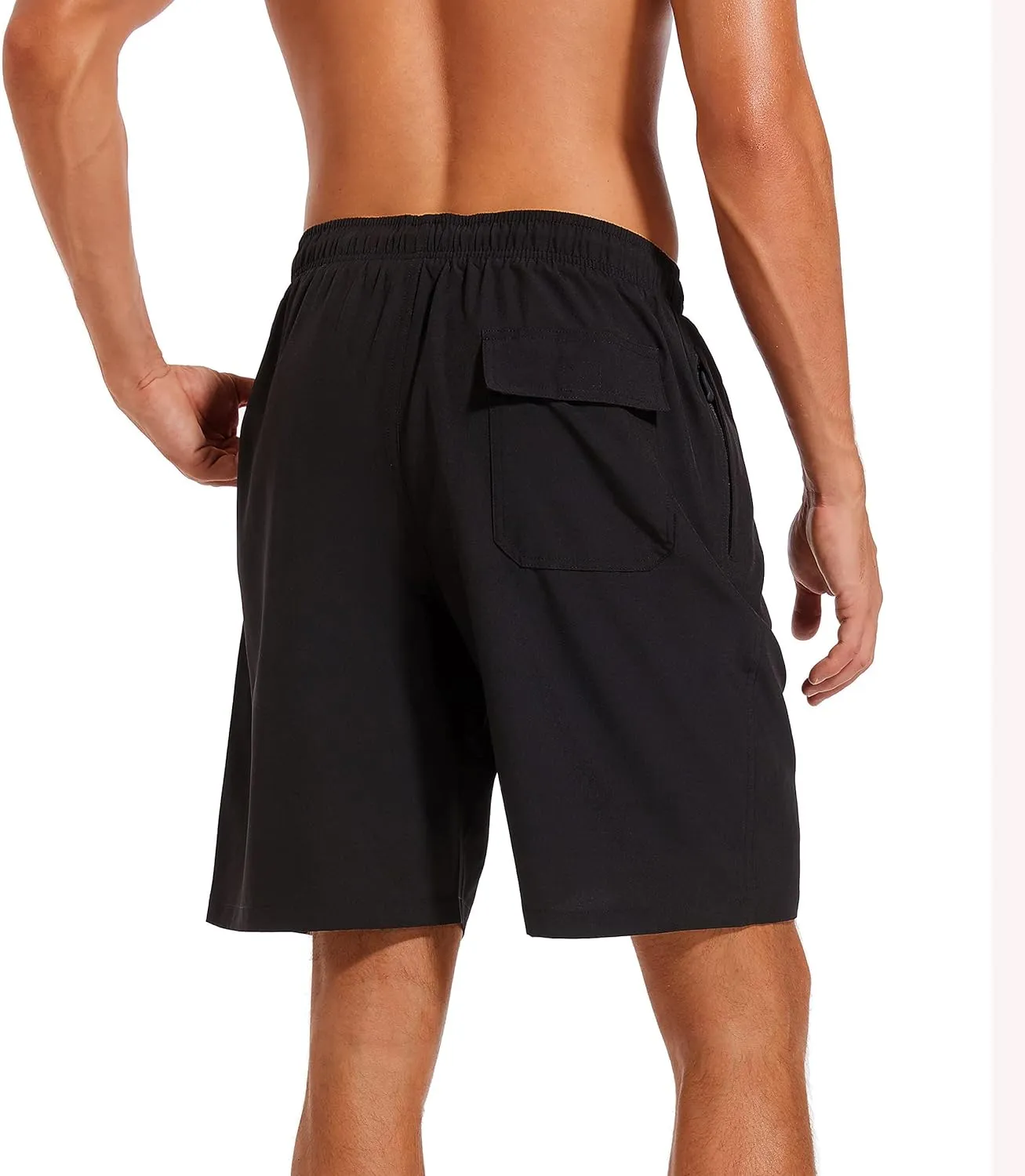 difficort Mens Swim Trunks with Compression Liner Quick Dry Bathing Suits Shorts with Zipper Pockets