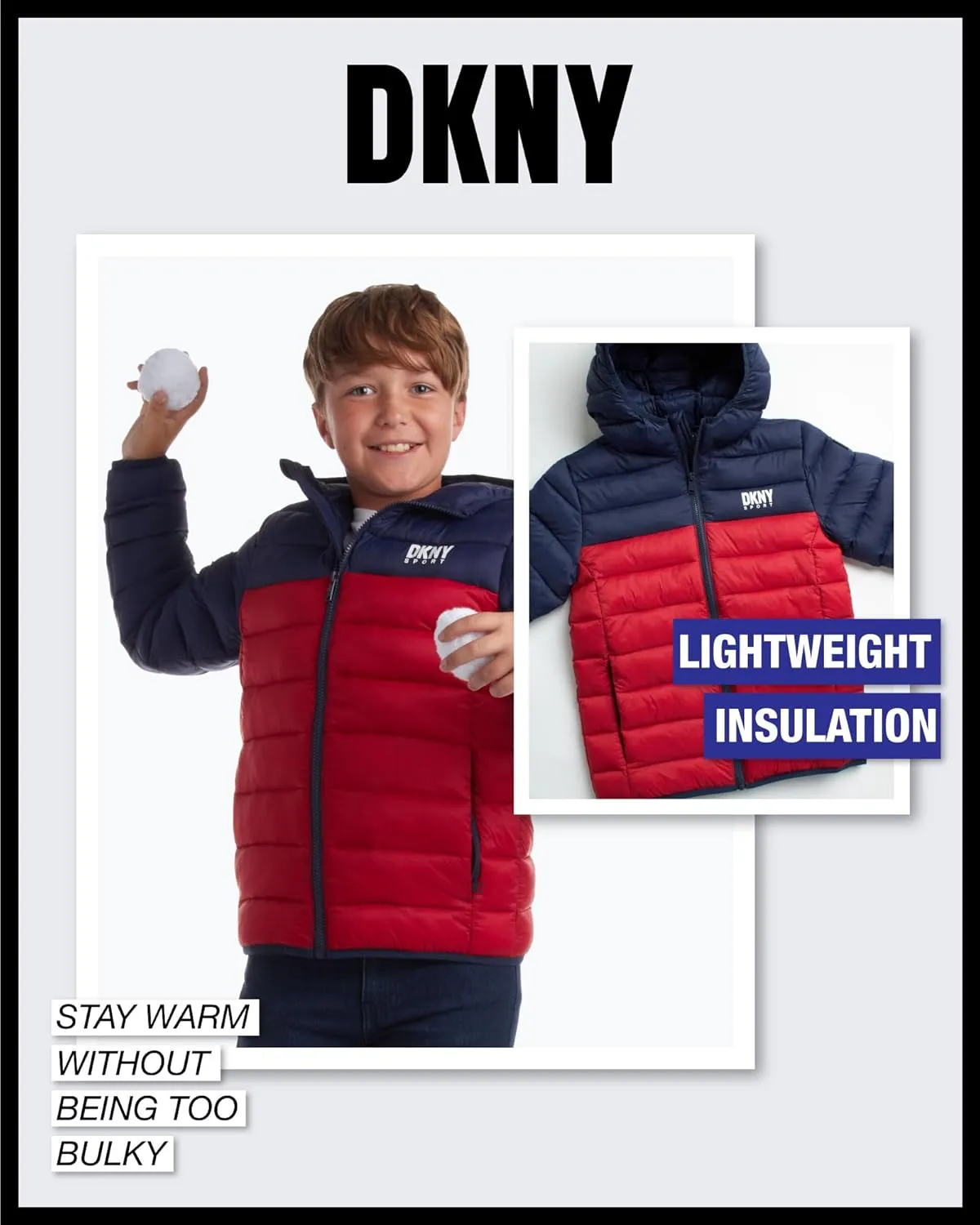 DKNY Boys Jacket – Midweight Insulated Quilted Outerwear Parka Puffer Coat – Water Resistant Boys Winter Hooded Jacket (8-20)