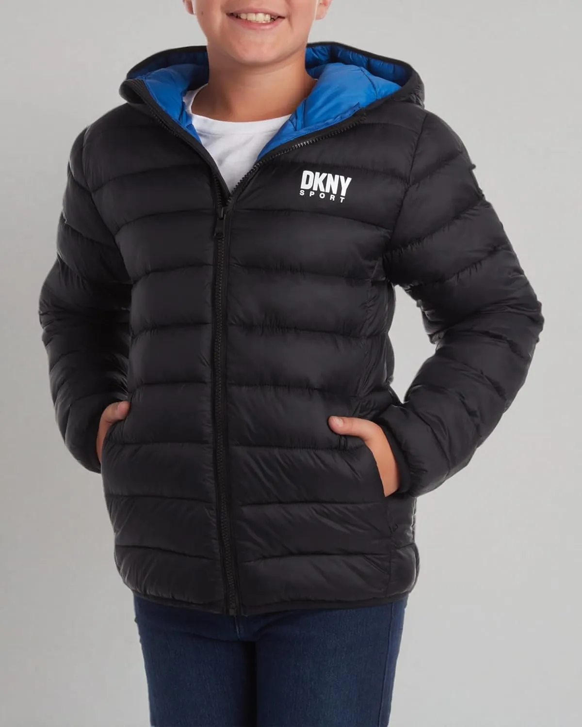 DKNY Boys Jacket – Midweight Insulated Quilted Outerwear Parka Puffer Coat – Water Resistant Boys Winter Hooded Jacket (8-20)