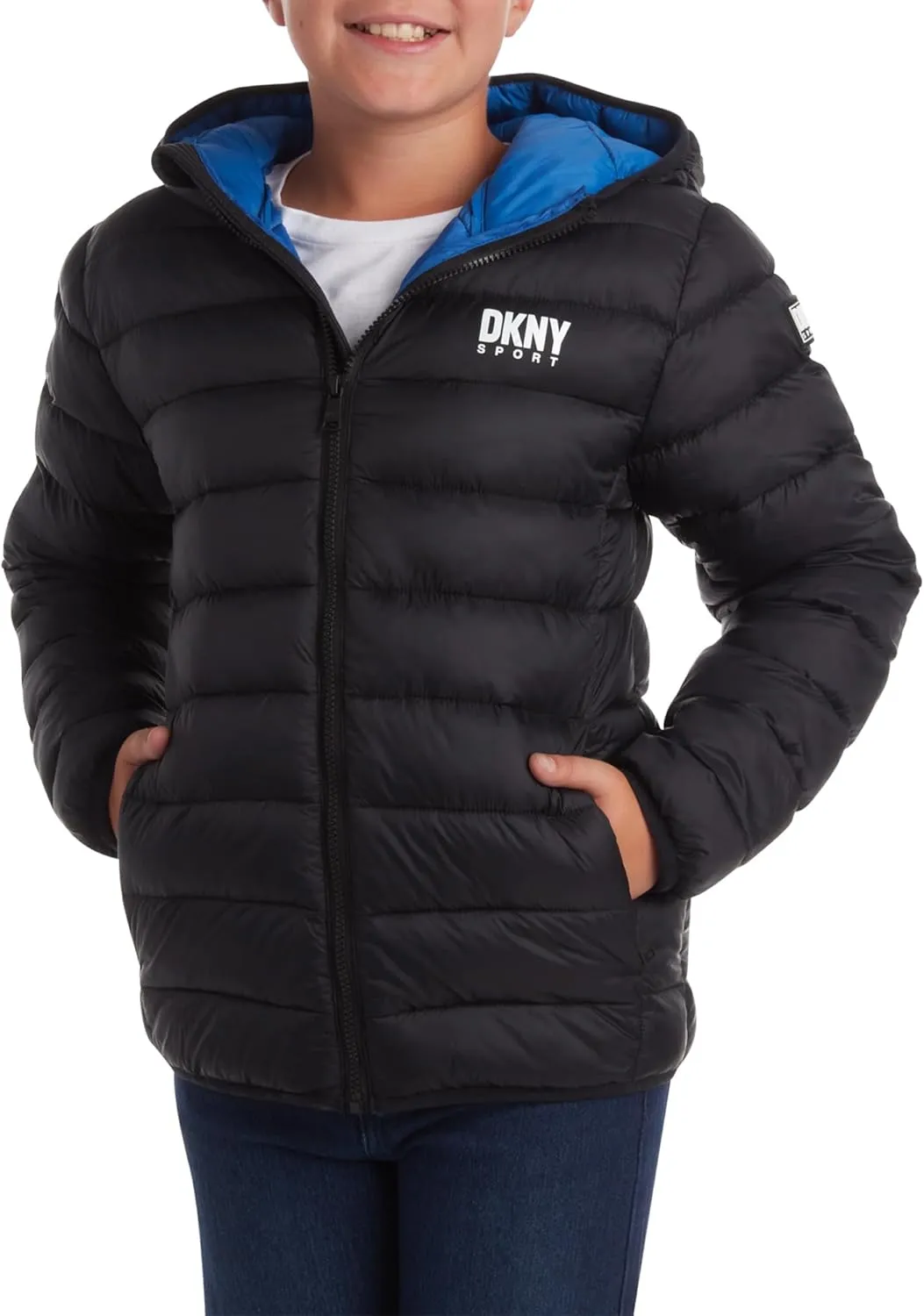 DKNY Boys Jacket – Midweight Insulated Quilted Outerwear Parka Puffer Coat – Water Resistant Boys Winter Hooded Jacket (8-20)