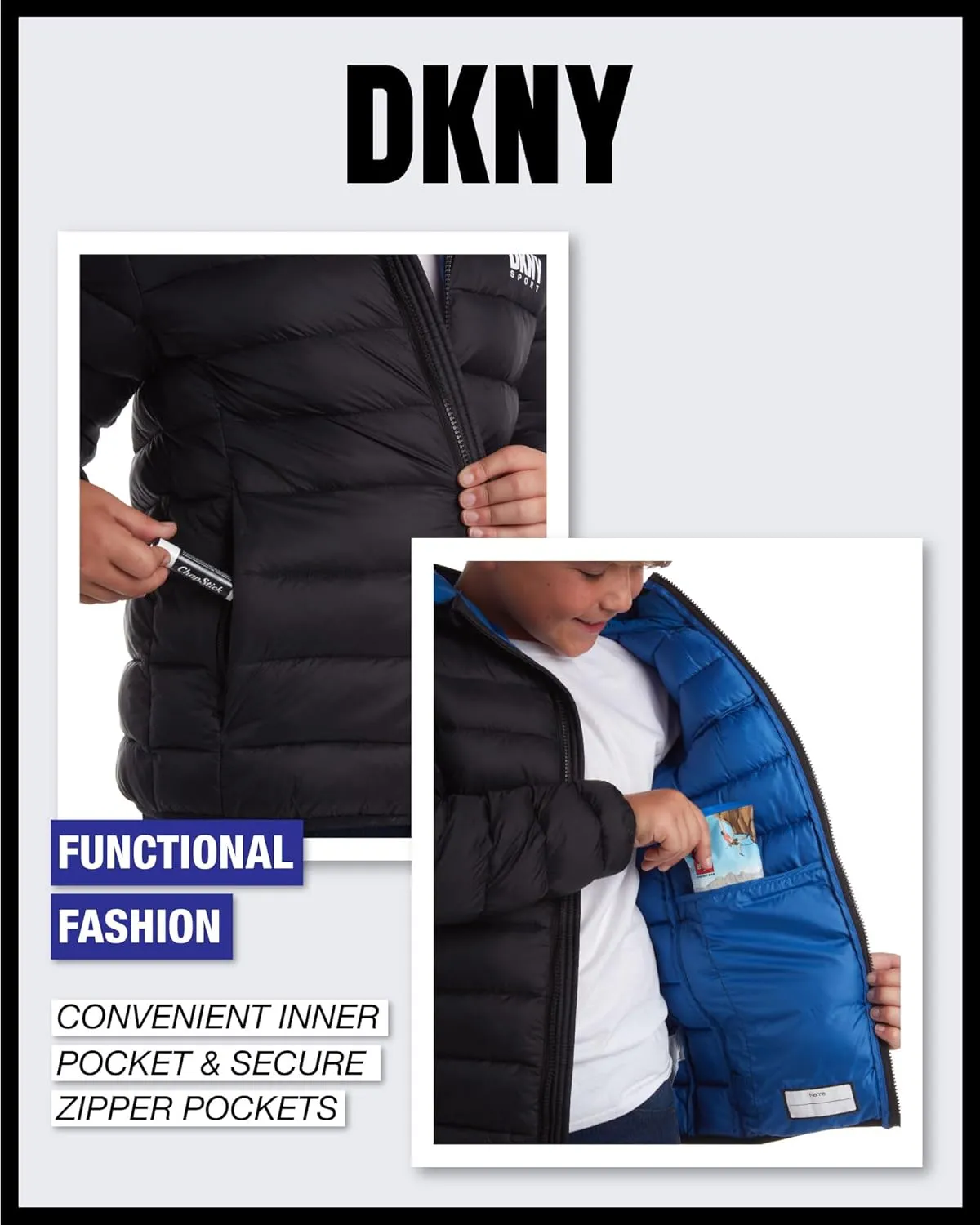 DKNY Boys Jacket – Midweight Insulated Quilted Outerwear Parka Puffer Coat – Water Resistant Boys Winter Hooded Jacket (8-20)