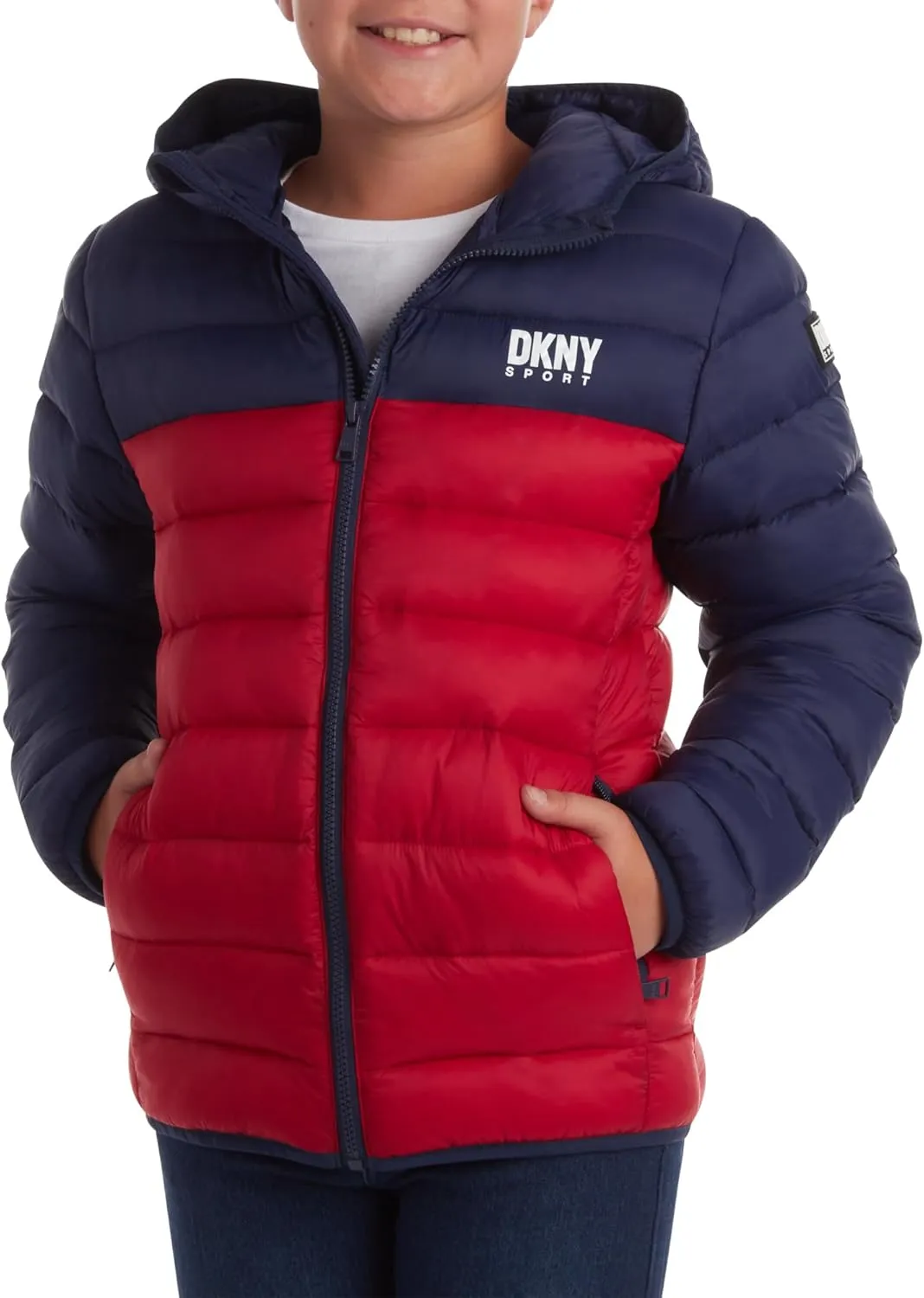 DKNY Boys Jacket – Midweight Insulated Quilted Outerwear Parka Puffer Coat – Water Resistant Boys Winter Hooded Jacket (8-20)