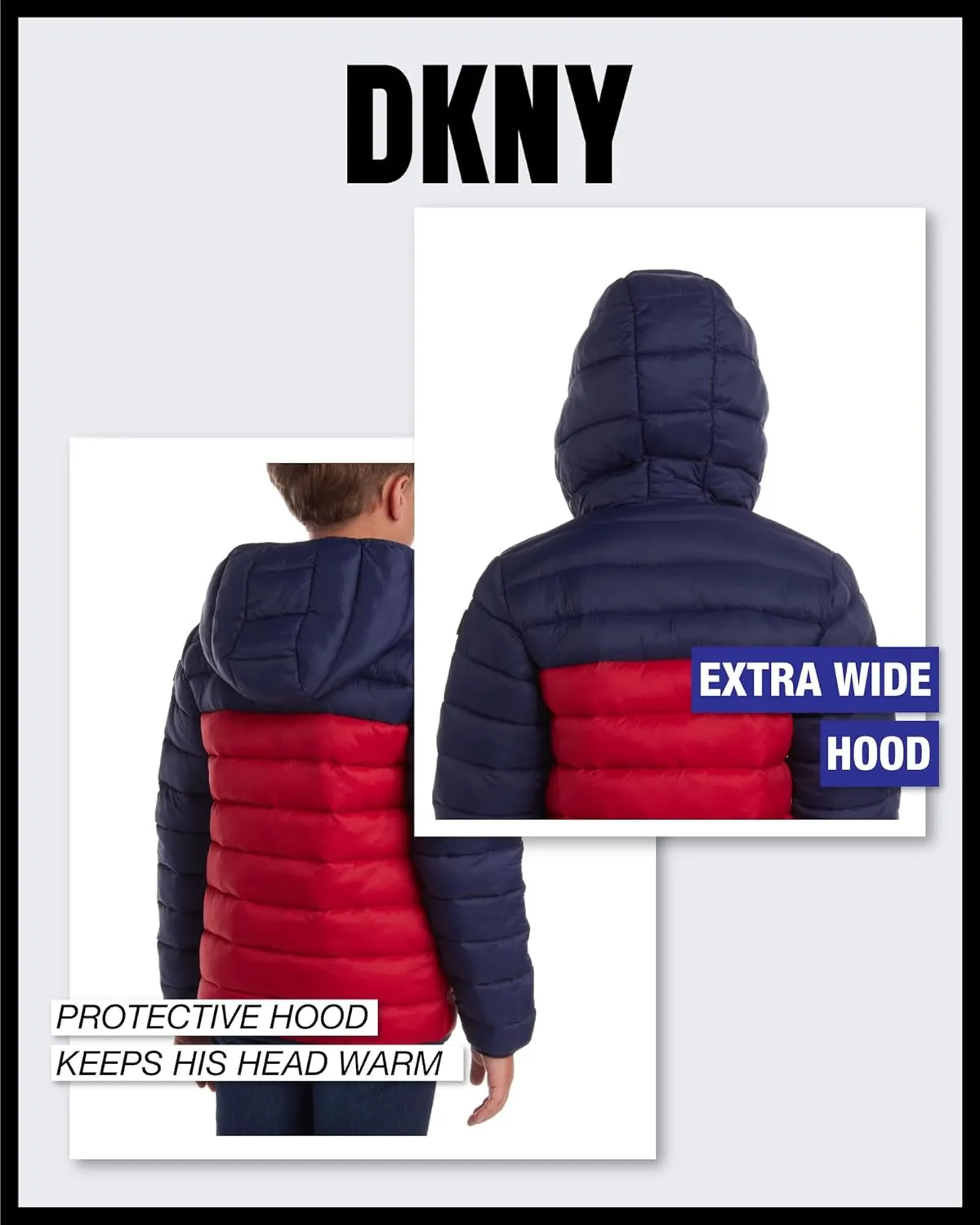 DKNY Boys Jacket – Midweight Insulated Quilted Outerwear Parka Puffer Coat – Water Resistant Boys Winter Hooded Jacket (8-20)