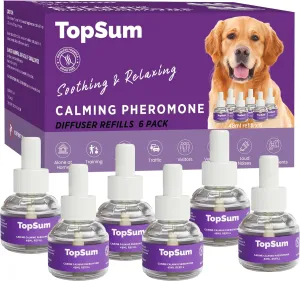 Dog Calming Diffuser Refills: 6 Pack Dog Pheromones Calming Diffuser Refills - Dog Appeasing Pheromone - Pheromones for Dogs - Calming Pheromones for Dogs, 6 Pack (Purple)