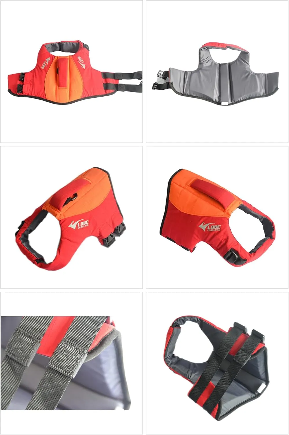 Dog Life Jacket, Sport Style Dog Float Coat with Excellent Buoyancy, Stylish Dog Swimming Safety Vest with Rescue Handle for Small Medium Large Dogs Orange-Red XL