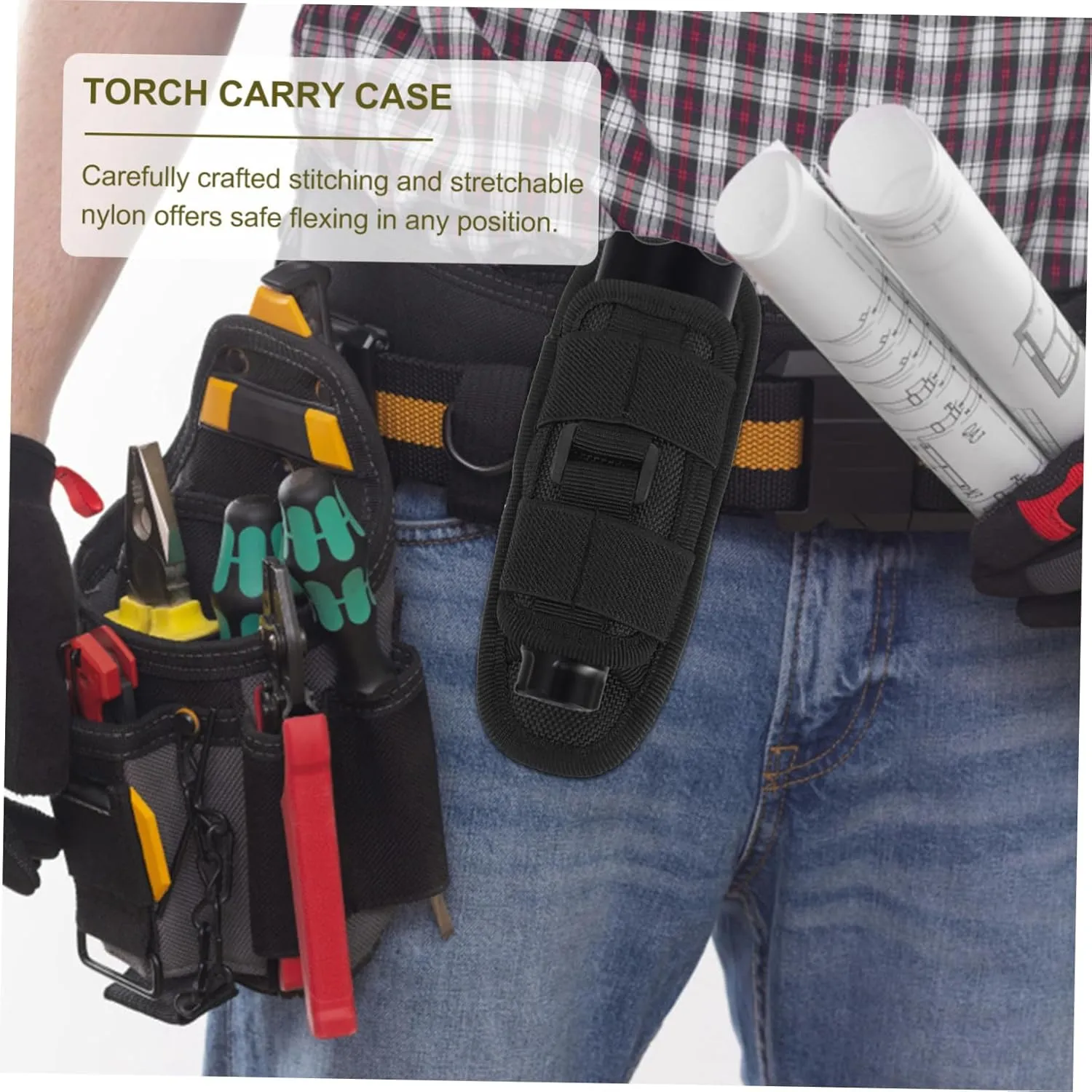 DOITOOL 2pcs Flashlight Pouch Flashlight Carry Case Flashlight Holster Leather Case Flashlight Case Belt