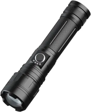 DOITOOL Rechargeable Outdoor Flashlight Telescopic Led Chrome Mini Torch Light for Hiking