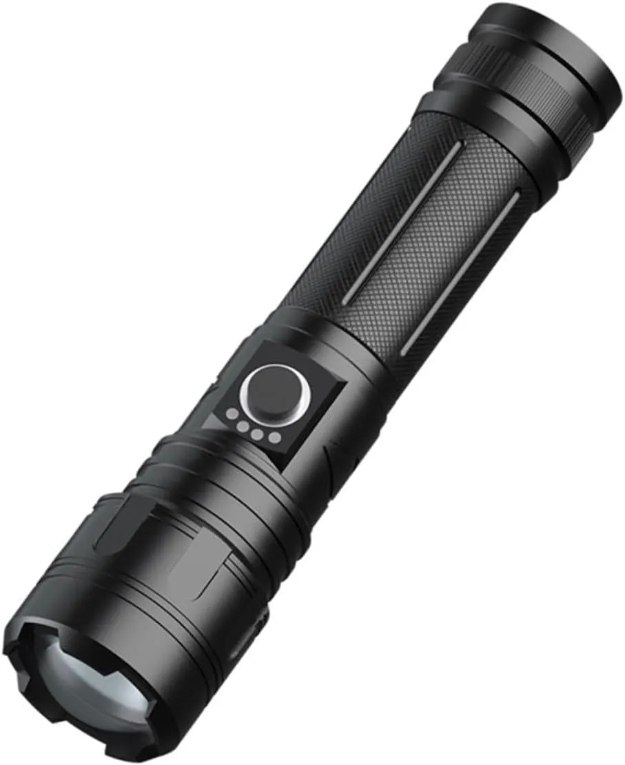 DOITOOL Rechargeable Outdoor Flashlight Telescopic Led Chrome Mini Torch Light for Hiking
