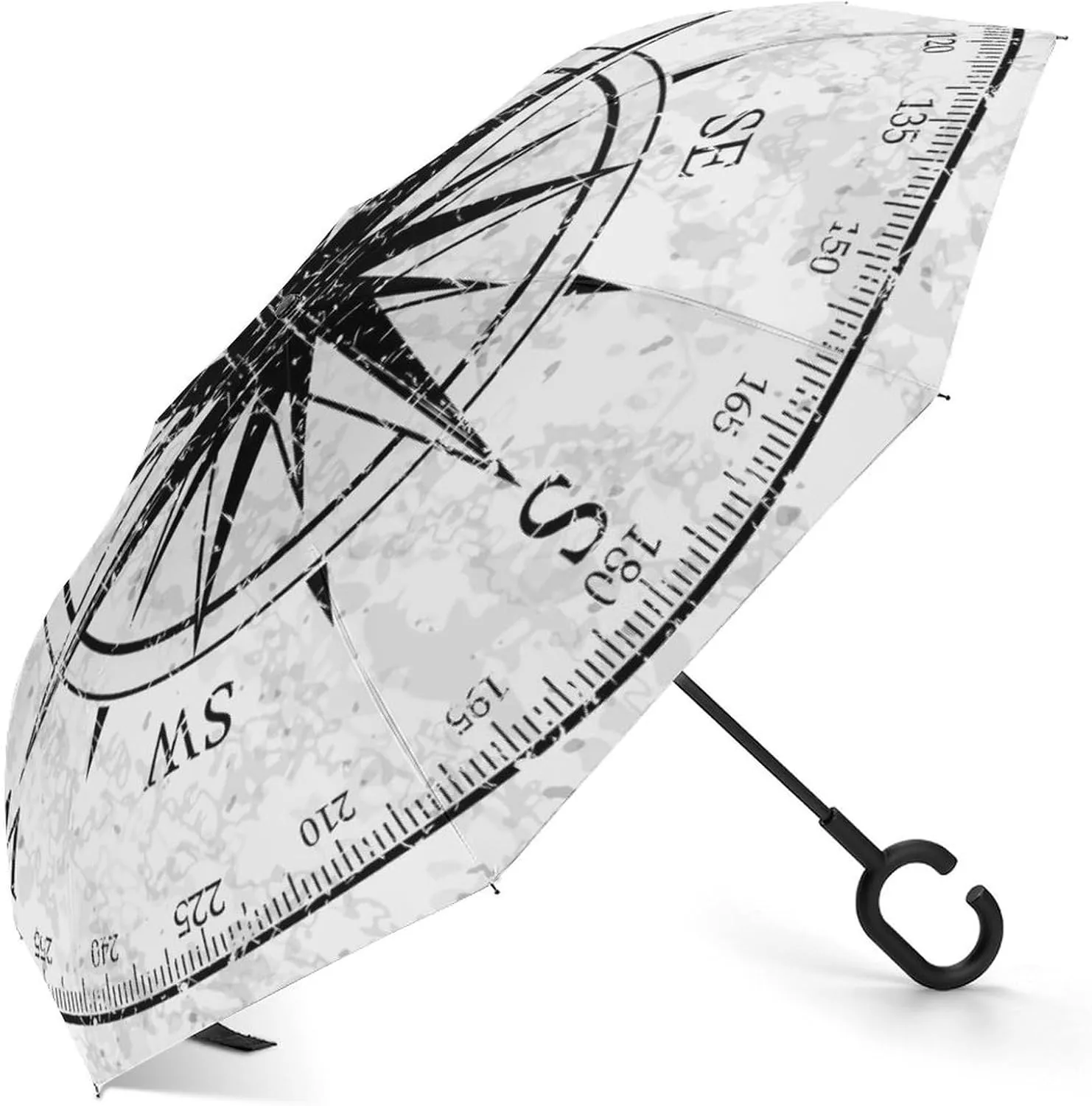 Donnapink Auto Large Inverted Rain Umbrella, Automatic Open/Close Reverse Car Umbrella Sun Protect UV Winds Rain Compact Parasol