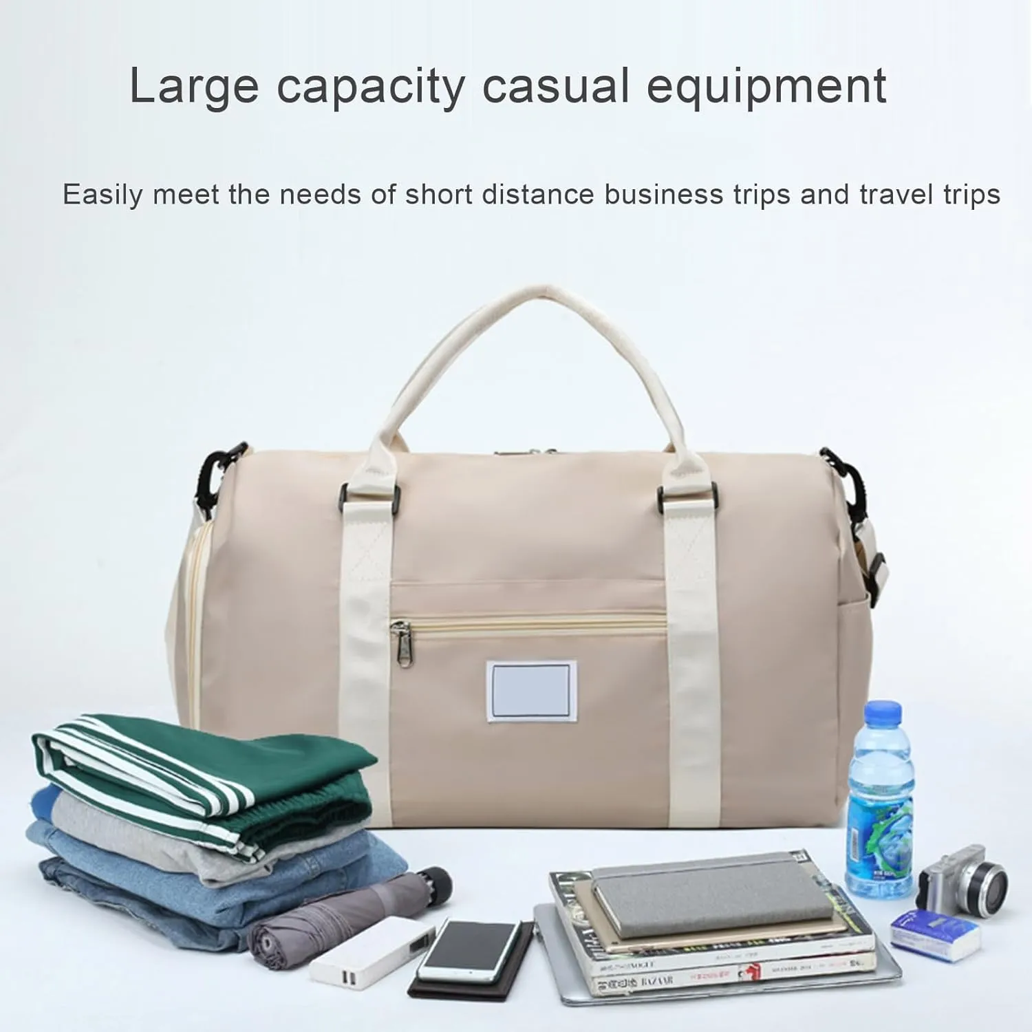 Duffle Bag with Wet/dry Compartment Waterproof Travel Shoe Large Capacity Dry Wet Separation Outdoor Weekender Overnight Gym Workout Luggage Suitcase Purple