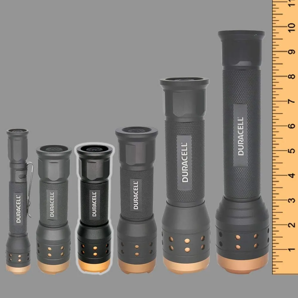 Duracell 550 Lumen Aluminum Focusing Flashlight for Everyday Use - Ultra-Light and Easy to Carry Design with 3 Modes and 3-AAA Batteries Included. Great for in-Door & Out-Door Use