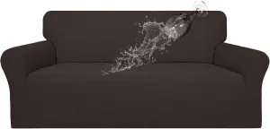 Easy-Going 100% Waterproof Couch Cover, Dual Waterproof Sofa Cover, Stretch Jacquard Sofa Slipcover, Leakproof Furniture Protector for Kids, Pets, Dog and Cat (Sofa, Chocolate)