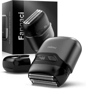 Electric Foil Shaver for Men, Compact Waterproof Rechargeable Razor with 3 Floating Blades, IPX7 Wet/Dry Use, USB Type-C Charging, Portable Travel Electric Shaver