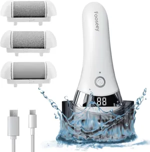 Electric Foot Callues Remover - FSA&HSA Eligible, Portable Electric Foot Files with 3 Heads, Rechargeable Feet File for Foot Care, Waterproof Deadskin Remover, Pedicure Tool for Dry and Crack Feet