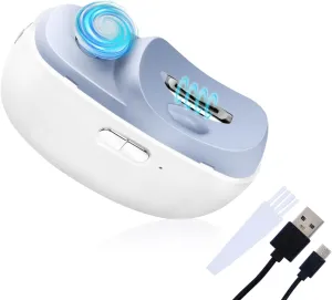 Electric Nail Clipper- 3 in 1 Fingernail Clipper and Polisher with REDLight, USB Rechargeable, 2 Speed Gears Automatic Safety Trimmer for Baby, Kids, Adult, Seniors (White)