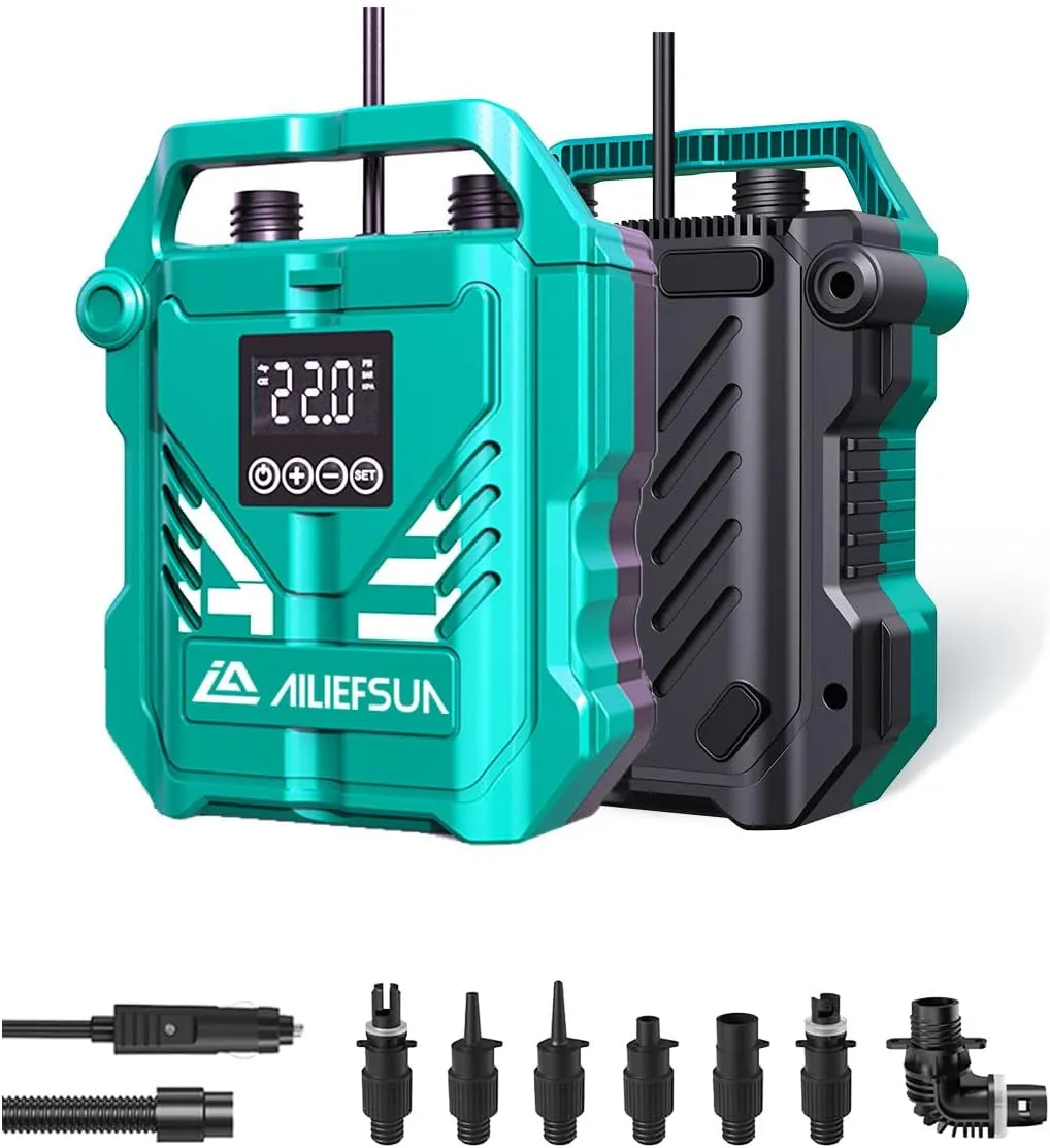 Electric Paddle Board Pump 22PSI High Pressure Inflatables Boat Kayak Accessories Air Pump for Sup Paddleboard Air Mattress Tent Portable Rechargeable Pump Inflation 12V DC Car Connector