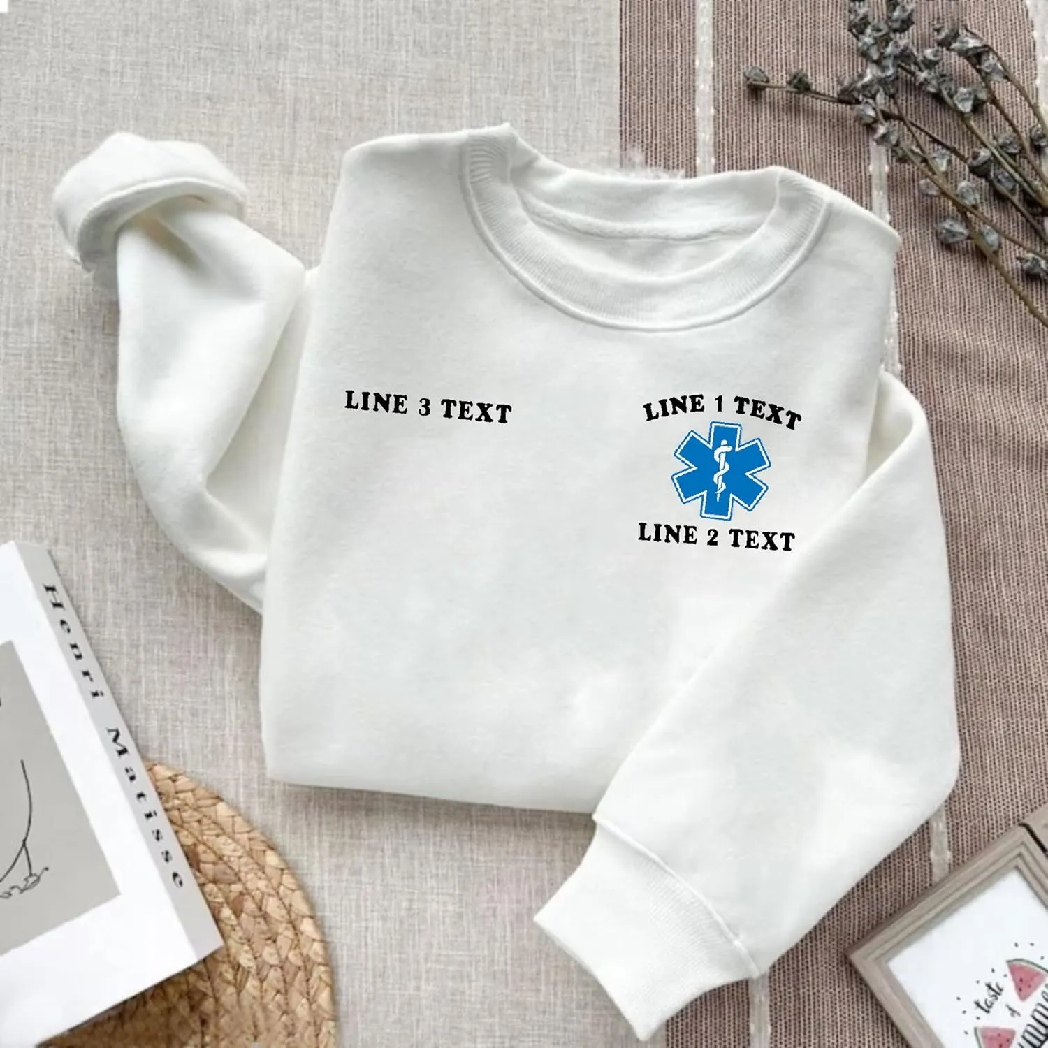 Embroidered EMT EMS Sweatshirt Custom Paramedic Shirt Emergency Medical Services Hoodie